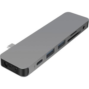 Hyper Model GN21D-GRAY USB Type C Docking Station - Memory Card Reader - SD - Space Gray - 4K - 3840 x 2160 - 2 x USB Type