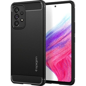 Spigen Rugged Armor Rugged Case for Samsung Galaxy A53 5G Smartphone - Matte Black - Drop Resistant, Shock Absorbing - The