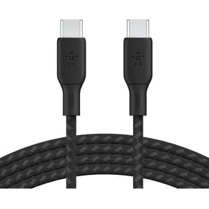 Belkin BoostCharge USB-C to USB-C Cable 100W - (2 meter / 6.6 foot, Black) - 6.6 ft USB-C Data Transfer Cable for MacBook,