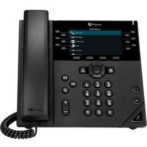 Poly 450 IP 电话 - 有线的 - 有线的 - 台式机, 可壁挂安装 - 黑 - 符合 TAA 标准 - VoIP - 2 x 网络 (RJ-45) - PoE Ports
