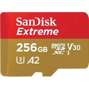 SanDisk Extreme 256 GB Class 3/UHS-I V30 microSDXC - 190 MB/s Read - 130 MB/s Write