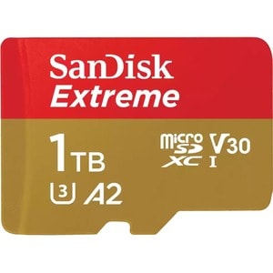SanDisk Extreme 1 TB Class 3/UHS-I V30 microSDXC - 190 MB/s Read - 130 MB/s Write