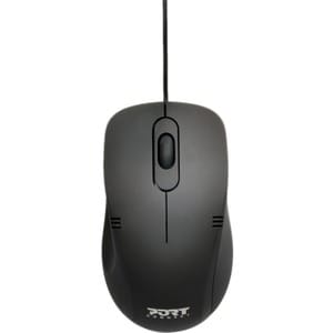 Port Travel Mouse - USB Type A - Optical - 3 Button(s) - Black - 1 - Cable - 1000 dpi - Scroll Wheel - Symmetrical