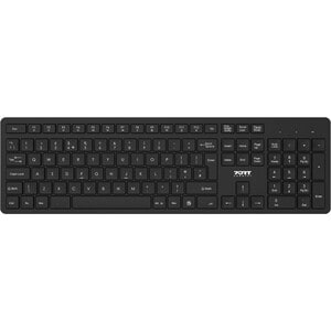 Port Keyboard & Mouse - 1 - USB Type A, USB Type C Wireless RF 2.40 GHz Keyboard - 106 Key - Keyboard/Keypad Color: Black 