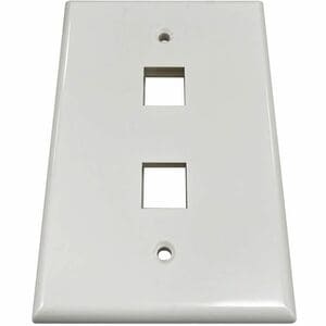 Eaton Tripp Lite Series Safe-IT 2-Port Single-Gang Keystone Wall Plate, Antibacterial, Ivory Gloss, TAA - 2 x Total Number