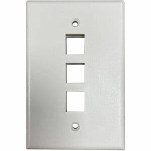 Eaton Tripp Lite Series Safe-IT 3-Port Single-Gang Keystone Wall Plate, Antibacterial, Ivory Matte, TAA - 3 x Total Number