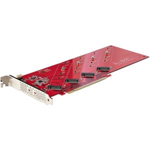 StarTech.com Quad M.2 PCIe Adapter Card, x16 Quad NVMe or AHCI M.2 SSD to PCI Express 4.0, Up to 7.8GBps/Drive, For 2242/2