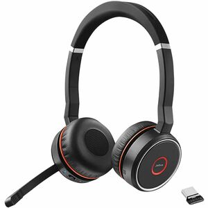Jabra Evolve 75 Wireless On-ear Stereo Headset - Black - Binaural - Ear-cup - 3000 cm - Bluetooth - 150 Hz to 6.80 kHz - N
