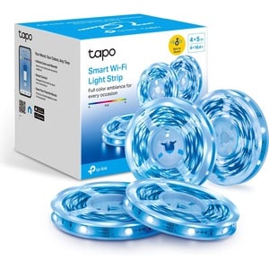 TP-Link Tapo L900-20 - Tapo Smart LED Light Strip 65.6ft (4 Rolls of 16.4ft) - Sync-to-Sound - 16M RGB Colors - Works w/ A