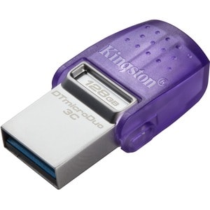 Kingston DataTraveler microDuo 3C DTDUO3CG3 128 GB USB 3.2 (Gen 1) Type C, USB 3.2 (Gen 1) Type A Flash Drive - Purple - 2