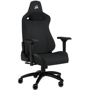 Corsair TC200 Gaming Chair - Soft Fabric - Black/Black - For Gaming - Fabric, Steel, Foam, Memory Foam - Black
