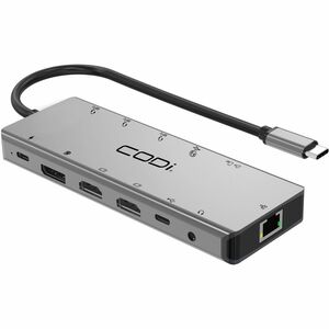 CODi 13-in-1 Multi-Port Adapter - Memory Card Reader - SD, microSD (TransFlash) - 100 W - USB Type C - 4 Displays Supporte