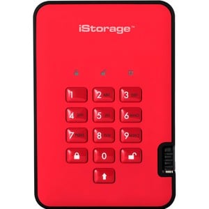 iStorage diskAshur2 8 TB Portable Rugged Solid State Drive - 2.5" External - Red - TAA Compliant - Thin Client Device Supp