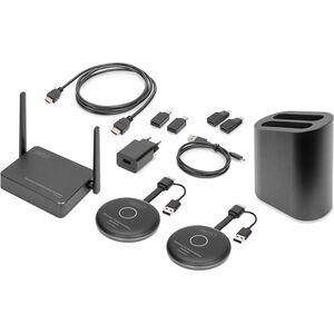 Assmann Digitus Click & Present Video-Extender-Transmitter/Receiver - Kabel/Kabellos - 50 m ReichweiteNetzwerk (RJ-45) - 4 x USB - 2 x HDMI Aus - 1080p, 2160p - 3840 x 2160 Video Resolution - 4K, 2K - Wireless LAN - IEEE 802.11b/g/n/ac - Notebook, Smartphone, Tablet, Desktop-PC, Meeting-Raum, Display