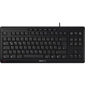 CHERRY STREAM Keyboard - Cable Connectivity - USB Type A Interface - English (UK) - QWERTY Layout - Black - SX Keyswitch -