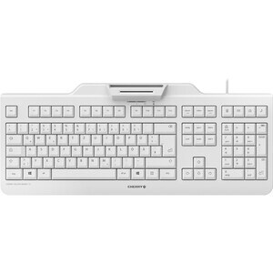 CHERRY SECURE BOARD 1.0 Keyboard - Cable Connectivity - USB Interface - French - AZERTY Layout - White Grey - LPK Keyswitc