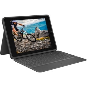 Estuche de teclado/cubierta Logitech Rugged Folio (Folio) iPad (7Ş generación) Tableta - Grafito - Anti salpicaduras/Derra