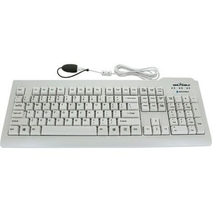 Seal Clean Keyboard w/ Key Locking Function - Dishwasher Safe - ANSI / QWERTY / US-ENGLISH / 6' USB Cable / White - CE / c