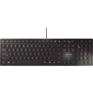 CHERRY KC 6000 SLIM Keyboard - Cable Connectivity - USB Interface - English (US) - Black - SX Keyswitch - Multimedia Hot K