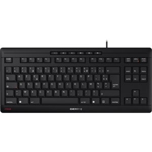 CHERRY STREAM Keyboard - Cable Connectivity - USB Type A Interface - French - AZERTY Layout - Black - SX Keyswitch - 6 Hot