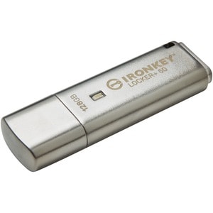 IronKey IKLP50 128 GB USB 3.2 (Gen 1) Type A Flash Drive - Silver - XTS-AES, 256-bit AES - TAA Compliant - 145 MB/s Read S