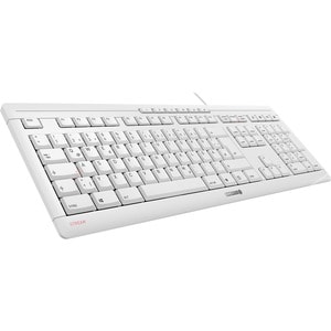 CHERRY STREAM Keyboard - Cable Connectivity - USB Interface - English (UK) - Scissors Keyswitch - 10 Hot Key(s) - Volume D
