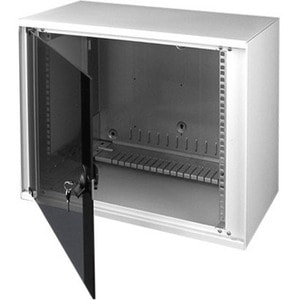 MINKELS 6U Wall Mountable Enclosed Cabinet Rack Cabinet - Black - 100 kg Maximum Weight Capacity