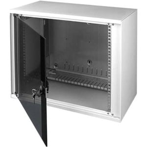 MINKELS 6U Wall Mountable Enclosed Cabinet Rack Cabinet - Black - 100 kg Maximum Weight Capacity