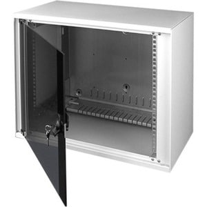 MINKELS 12U Wall Mountable Enclosed Cabinet Rack Cabinet - 482.60 mm Rack Width - Black - Steel - 100 kg Maximum Weight Ca