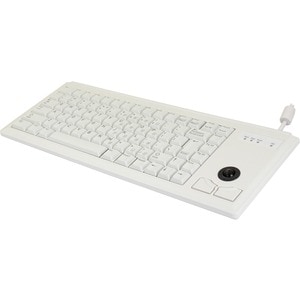CHERRY Ultraslim G84-4420 Keyboard - Cable Connectivity - USB Interface - Trackball - English (US) - Light Grey - TAA Comp