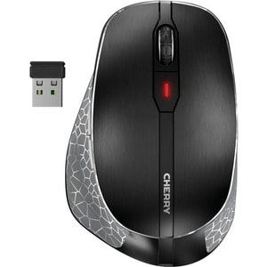 CHERRY ERGO MW 8C ERGO Mouse - Bluetooth/Radio Frequency - USB - Optical - 6 Button(s) - Black - 10 - Wireless - 2.40 GHz 