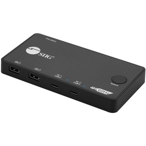 SIIG 2x1 USB-C 4K Video KVM Switch - Allows you to control 2 USB-C 4K computers using one keyboard and mouse - Compact UHD