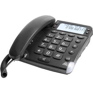 Doro Magna 4000 Standard Phone - Wall Mountable - Black - Corded - Corded - 1 x Phone Line - Speakerphone - Hearing Aid Co