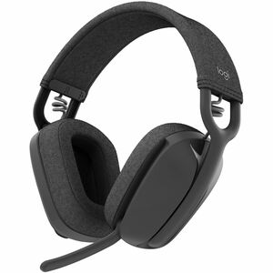 Logitech Zone Vibe 100 Wireless Over Ear Headphones, Noise Canceling Microphone, Advanced Multipoint Bluetooth Headset, Gr