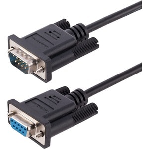 Câble Série RS232 Null Modem 3m, Cordon Série DB9 M/F Croisé avec Blindage Al-Mylar, Port série COM, Compatible Appareils 