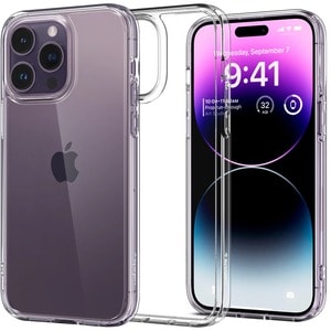 Spigen Ultra Hybrid Case for Apple iPhone 14 Pro Smartphone - Crystal Clear - Drop Resistant, Scratch Resistant, Yellowing