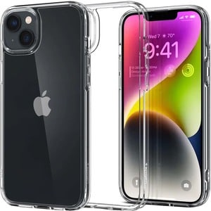 Spigen Ultra Hybrid Case for Apple iPhone 14 Smartphone - Crystal Clear - Drop Resistant, Scratch Resistant - Thermoplasti