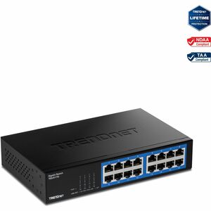 TRENDnet TEG-S17D 16 Ports Ethernet Switch - Gigabit Ethernet - 1000Base-T - TAA Compliant - 2 Layer Supported - 9.19 W Po