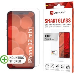 Displex Smart 9H Tempered Glass, Plastic Film Screen Protector - 1 - For LCD iPhone 12 mini - Break Resistant, Scratch Res