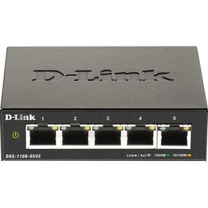 D-Link DGS-1100 5 Ports Manageable Ethernet Switch - 2 Layer Supported - 3.42 W Power Consumption - Twisted Pair