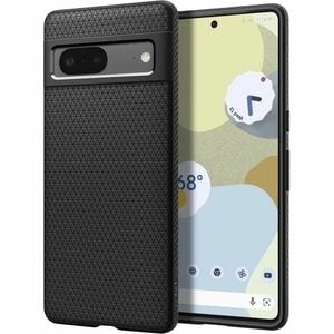 Spigen Liquid Air Case for Google Pixel 7 Smartphone - Geometric Design - Matte Black - 1 - Drop Resistant, Slip Resistant