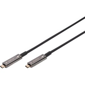 Digitus 20 m Hybrid-Glasfaserkabel Datentransferkabel - Zweiter Anschluss: 1 x USB 3.1 Type C Male - Schwarz