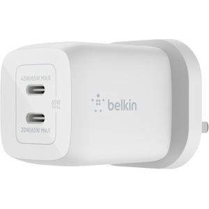 Belkin BOOST↑CHARGE PRO 65 W AC Adapter - 1 Pack - Universal Adapter - For MacBook Pro, iPhone, MacBook, iPad mini - White