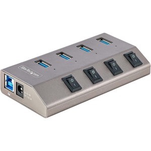 Hub USB-C avec Auto-Alimenté à 4 Ports - Hub USB Type C vers USB-A pour PC - Hub USB 3.0 5Gbps avec Alimentation 4 Ports -