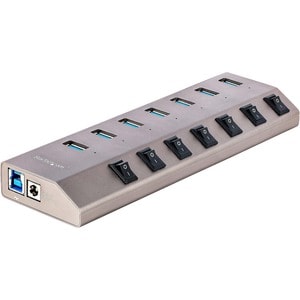 StarTech.com USB Hub - USB 3.2 Gen 1 (3.1 Gen 1) Type-B - External - Space Gray - 7 Total USB Port(s) - PC, Mac, Android, 