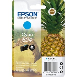 Epson 604 Original Standard Yield Inkjet Ink Cartridge - Single Pack - Cyan Pack - 130 Pages