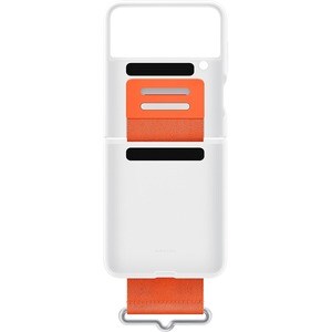 SAMSUNG SILICONE COVER WITH STRAP FLIP4 WHITE