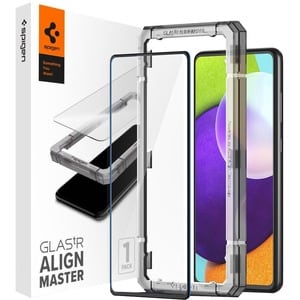 Spigen GLAS.tR Align Master 9H Tempered Glass Screen Protector - Black - 1 - For LCD Smartphone - Oil Resistant, Fingerpri