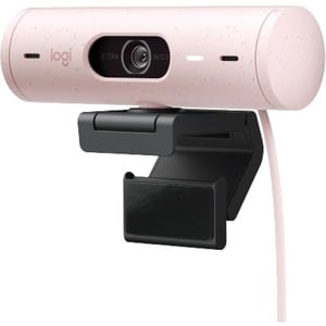 Logitech Brio 500 Full HD webcam, auto framing, noise-reducing mics, privacy shutter, streaming & video calling, Rose - 19