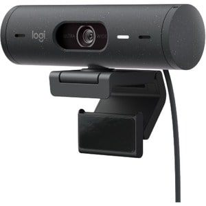 Logitech Brio 500 Full HD webcam, auto framing, noise-reducing mics, privacy shutter, streaming & video calling, Graphite 